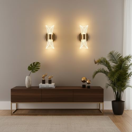 Image of Lyse Decor Wall Lights for Home Decoration LED Wall Light with 3 Color Modes, Easy Installation, Ideal for Modern Interiors, Bedroom, Living Room, Hallway, Office (2, WL05)