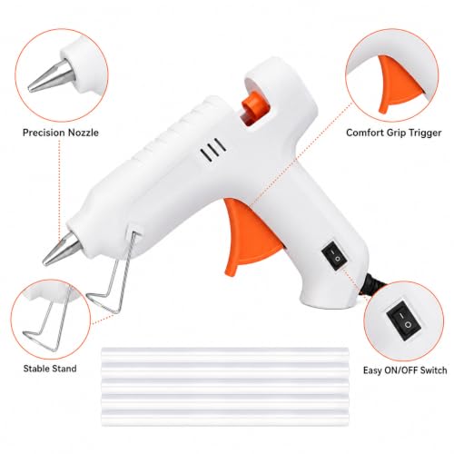 Image of Freedy 20 Watt Mini Glue Gun with 10 Glue Sticks, With On and Off Switch Button Standard Temperature Corded Glue Gun d