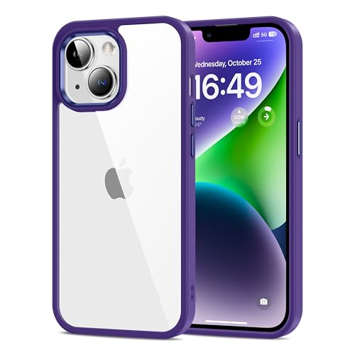 Image of HOOMIL Case for iPhone 14 Plus 6.7-Inch, Non-Yellowing, Drop Protection, Anti-Scratch Transparent Hard Back Phone Cover - Dark Purple