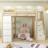 2. Scenari e Stile di vita Massimizza lo spazio disponibile con questo pratico letto con cassetti. La struttura include quattro grandi vani inferiori e tre comodi ripiani, perfetti per organizzare vestiti, coperte e libri. Mantiene la stanza sempre ordinata e ben strutturata, lasciando un'ampia area libera per rilassarsi durante tutta la giornata.