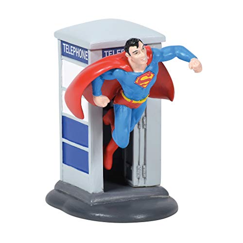 Department 56 DC Comics Superman Village Accessories Phone Booth Figurine, 3.27 Inch, Multicolor