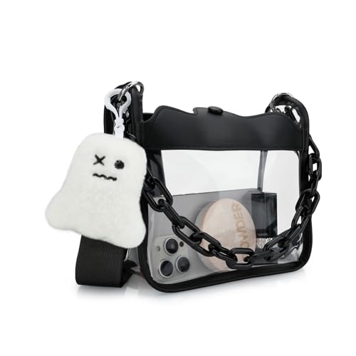 DOB SECHS Clear Bag for Stadium Events Transparent Concert Purse for Women Small See Through Crossbody Bag for Sport Event