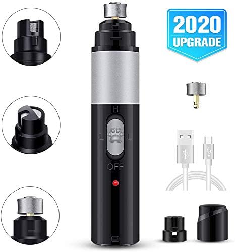 【New Version】Pet Nail Grinder - Superior Electric Paw Trimmer Clipper with Diamond Bit Wheel,Rechargeable & Portable Gentle Painless Paws Grooming Trimming Shaping Smoothing, Perfect for Dogs Cats