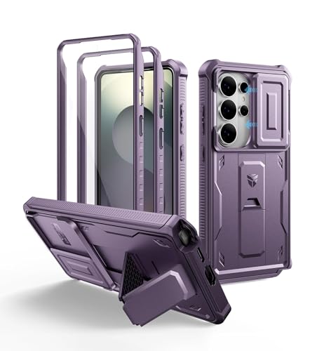 Dexnor pour Coque Samsung Galaxy S26 Ultra【Double Cadre Avant et Support】 avec CaméRa Coulissante Intégrée & Protecteur d'écran, Coque de Protection...