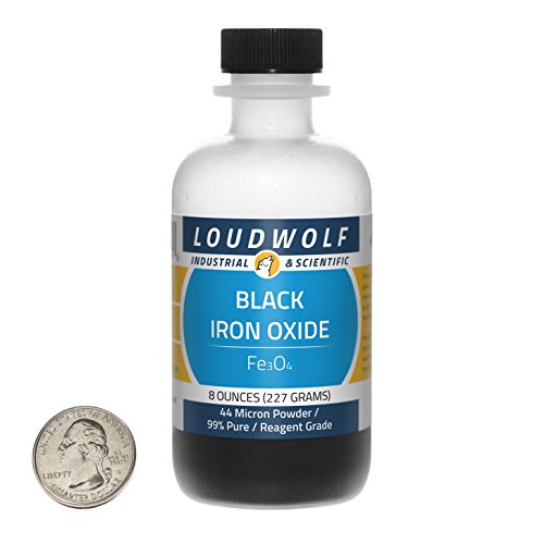 Iron Oxide Black / 8 Ounce Bottle / 99% Pure Reagent Grade / 44 Micron Powder