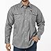 JKSafety 7oz FR Shirts for Men Women ARC 2 Flame Resistant Welding Shirts Fire Retardant Button Up Shirt FR Clothing FRC Long Sleeve Safety Workwear (100R1-Grey L)