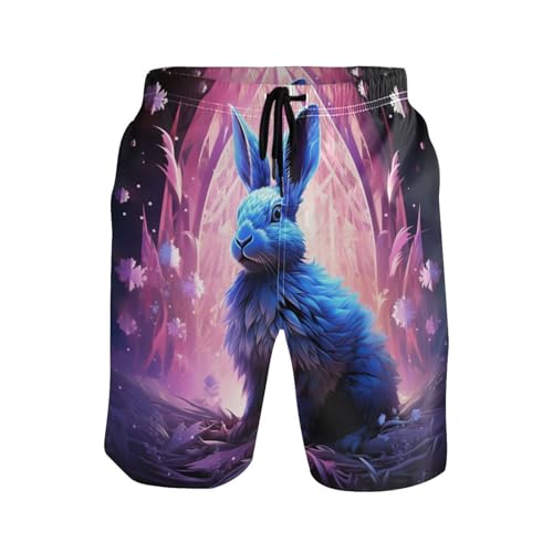 Conejito Rosa Morado Hombre Pantalones Cortos Forro De Malla Bañadores De Natación Ligero Nadar Shorts Impermeable Bañadores De Playa L