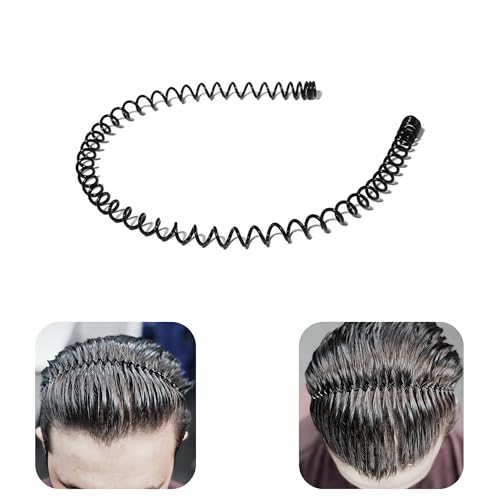 Kàllos Non-Slip Black Metal Hair Band for Men and Women – Durable Sports Headband for Gym, Running, Spa, and Everyday Wear | Flexible, Anti-Slip Hair Accessory for All Hair Types (Black, Spring)