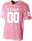 Custom Football Replica Team Jersey (Medium, Pink)