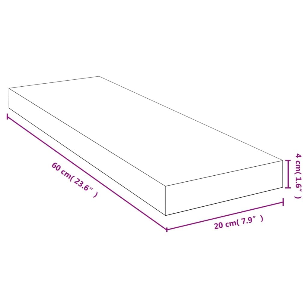 Estantería de pared de bambú de 60 x 20 x 4 cm, estante flotante para marcos de fotos y libros - Material natural duradero - Diseño decorativo para dormitorio
