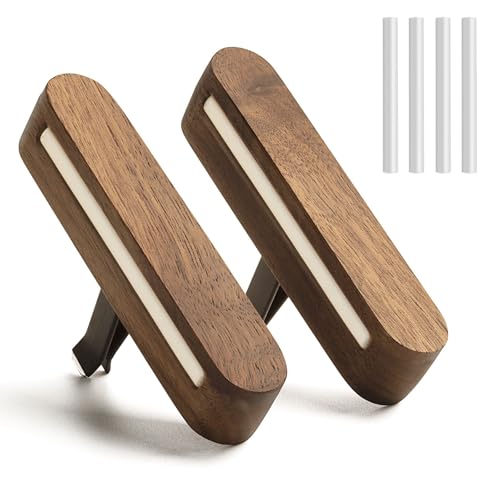 Image of 2-Pack Car Diffuser Vent Clip,Non-Electric Essential Oil Air Freshener, Refillable Walnut Wood Design, Interior Car Vent Diffuser Clips, Automotive Decoration Accessories (No Essential Oils)