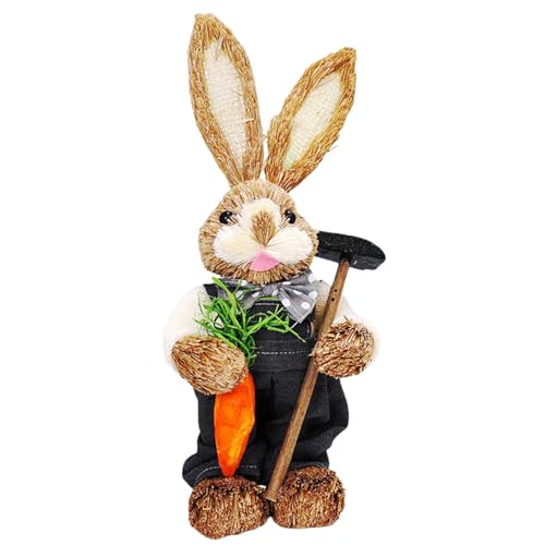 MagiDeal de Paja de Pascua de 35cm, estatuilla de pie, Adorno de Conejo, artesanía Bonita, artesanía de Arte Animal para Dormitorio Multiusos, Estilo D