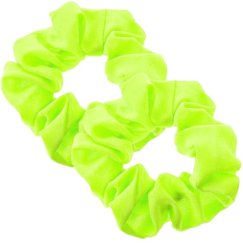 2 Piezas Gomas Pelo Pop Amarillo Hair Ties Color Sólido Scrunchies Pelo Banda Elástica Amarillo Coleteros Pelo Mujer Scratch Ties Accesorios para el Cabello Lazos Pelo Niña