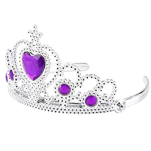 Corona - Coroncina - Tiara per Bambine - Principessa - Regina - Pietre colorate - Accessori Travestimenti per bambini - Carnevale - Cosplay - Halloween - Idea regalo originale - Viola