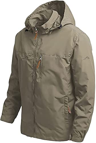 Chaqueta para hombre ligera impermeable marrón talla 4XL miniatura 2