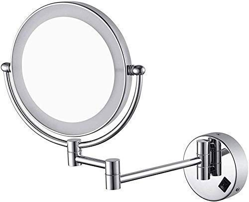 Miroir de salle de bain mural extensibile avec grossissement 5x et rotation libre #6