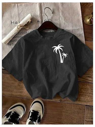 Image of RoseSeek Women's Hawaiian Shirts Tropical Graphic Tees Crewneck Short Sleeve Vacation Summer T Shirt