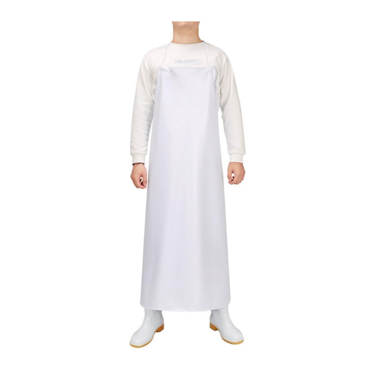 Delantal de PVC Impermeable Blanco, Pack de 10 Piezas, Delantal de Trabajo Pesado Resistente a Productos Químicos y a Prueba de Aceite, Ideal para Cocina, Lavavajillas y Uso Industrial