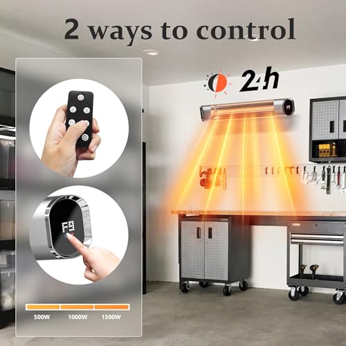 Danluke Infrared Heater 24H Timer Outdoor Heater,Ip65 Waterproof, Infrared Electric Patio Heater,9 Levels Heating Touchscreen With Remote Electric Heater,Restaurant Backyard,1500W thumb #1