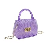 Eilova Orityle Mini Jelly Purse Little Girls Clear Crossbody Purse Cute Princess Handbag Top Handle Shoulder Bag