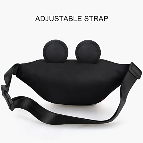 Cute Fanny Pack for Travel Best Fanny Pack Women Waist Pack Teen Girls Mini Mouse Belt Bag Cartoon Fanny Packs Hiking Bum Bags Outdoor Waist Bag with Mouse Ears Red - Image 7