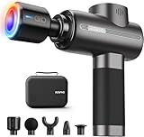 Pistola Massaggio Muscolare con Testa Calda e Fredda, RENPHO Massaggiatore Muscolare Portatile fino a 3200rpm, Pistola Massaggiante Professionale Silenziosa, 5 Testa 5 Velocità, Ricarica di Tipo C