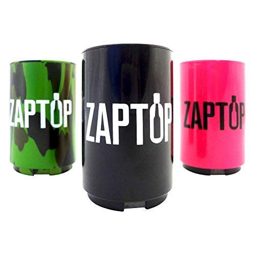 Zaptop Beer Bottle Opener Magnetic Bottle Opener With Cap Catcher - Automatic Bottle Cap Opener - Pop Top Push Down Beer Opener - No Bend or Damage To Caps - Opens Bottles Instantly - Black
