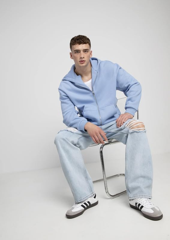 Image of Besick Premium Cotton Solid Relaxed Fit Zipper Hoodie for Men