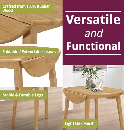 Mesa plegable de madera para pisos pequeños con sillas gris pardo 5