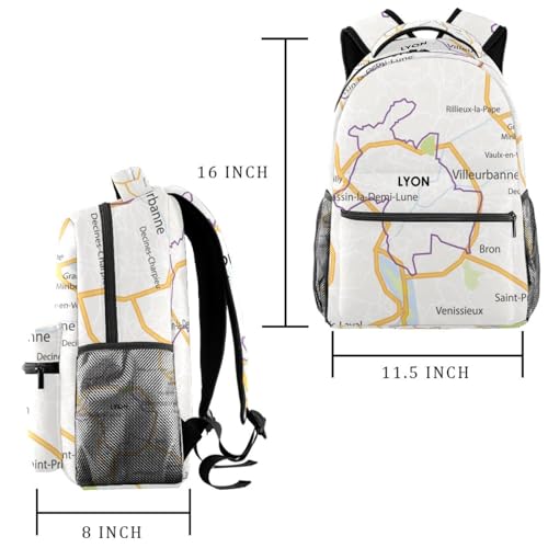 Sac à dos d'école Lyon multicolore 29.4x20x40cm pour ado et voyage décontracté - 2