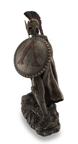 Estatua decorativa Leónidas rey guerrero griego de bronce miniatura 3