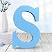 AOCEAN 6 Inch Blue Wood Letters Unfinished Wood Letters for Wall Decor Decorative Standing Letters Slices Sign Board Decoration for Craft Home Party Projects (S)