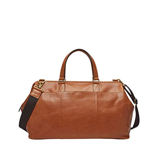 Fossil Men's Defender Leather Duffle Bag, Cognac