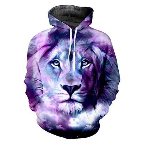 Hombres Imprimir León Rey Sudadera 3D Sudadera con capucha Hip Hop Manga Larga Sudadera con capucha...