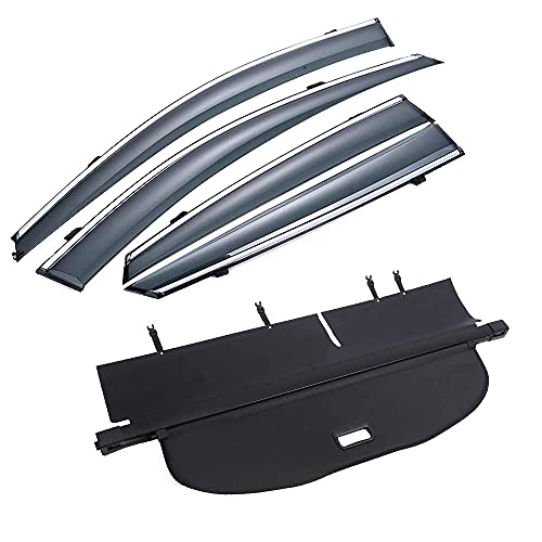 Vesul Compatible With Jeep Cherokee 2014-2018 Cargo Cover Security Shade Privacy Screen Tape On Vent Visor Chrome Trim Rain Guards Window Wind Deflector #TOP7