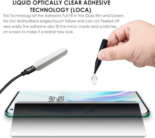 Image of Privacy Tempered Glass for Oneplus 9 Pro / Oneplus 10 Pro (Pack of 1) | Curved UV Privacy Glass | 9H Hardness | Anti-Spy Screen Protector | Fingerprint Unlock Support | HD Clarity | Case Friendly