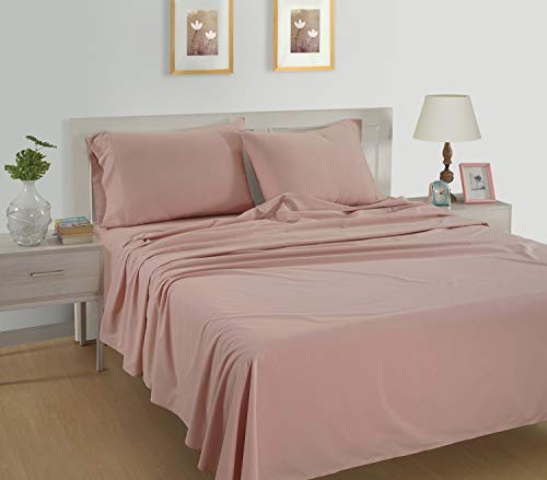 LANE LINEN 100% Organic Cotton Sepia Rose Full Sheets Set 4-Piece Pure Long Staple Percale Weave Bedding for Bed Breathable Fits Mattress Upto 15" Deep - Image 3