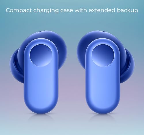 Image of Original Buds 2r for Oneplus Nord Wireless Equipped Mic 12.4mm Drivers Noise Reduction Long Battery 38Hr, Clear and Crisp Voice, Lightweight in-Ear Type C Charging (Blue)
