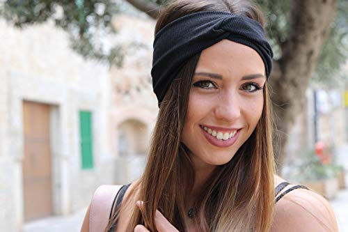 styleBREAKER hairband in a fine rib look with bow, headband, ladies, 04026009, Colour:Mottled Blue - Image 3