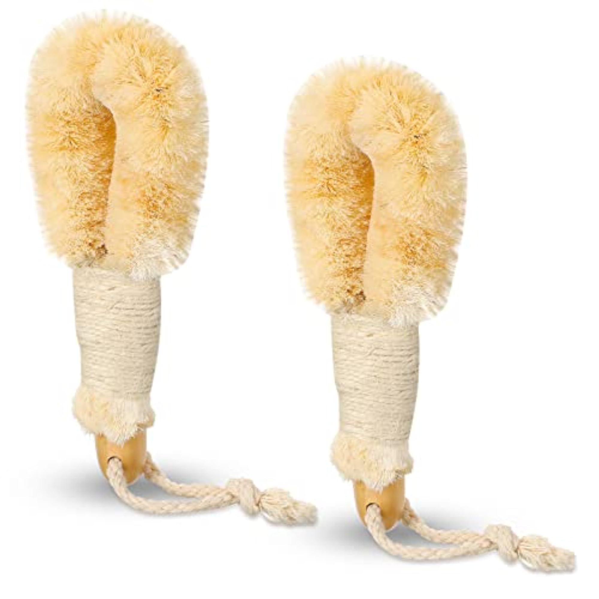 2 Pcs Dry Brushing Body Brush Exfoliating Natural Sisal Fiber
