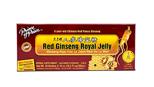 Prince Of Peace Red Ginseng Royal Jelly, 30 Bottles, 0.34 fl. oz. Each – Energy Boosting Supplement – Ginseng Shots to Go – Support The Body’s Energy System Prince Of Peace Red Ginseng Royal Jelly, 30 Bottles, 0.34 fl. oz. Each – Energy Boosting Supplement – Ginseng Shots to Go – Support The Body’s Energy System
