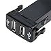 Cllena Toyota USB Charger for Toyota Switch Plant with Fuse 2.3ft Wiring 5v 2.1/1.2a Dual USB Power Socket-Blue Light
