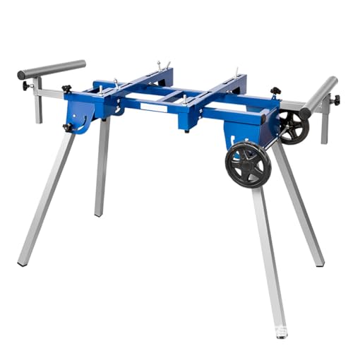 Soporte plegable para sierra ingletadora con ancho ajustable y características de liberación rápida para proyectos de carpintería y mampostería