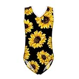 FOR U DESIGNS Toddler Girls Gym Athletic Swimsuit One Piece Sunflower Pattern Dress Swimwear 11-12...