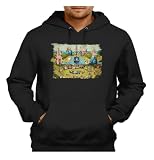 MERCHANDMANIA Sudadera Negra con Capucha Cuadro Jardin DE Las DELICIAS EL Bosco Adulto Poliester algodón Sweatshirt