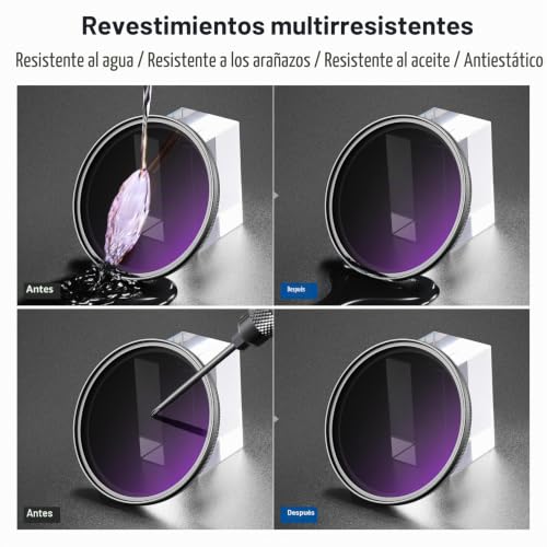 Filtro ND variable 58mm Neewer con ajuste preciso de densidad y capa óptica 6