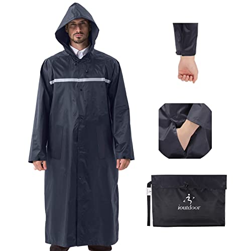 Poncho de lluvia premium impermeable con capucha y cinta reflectante para ciclismo