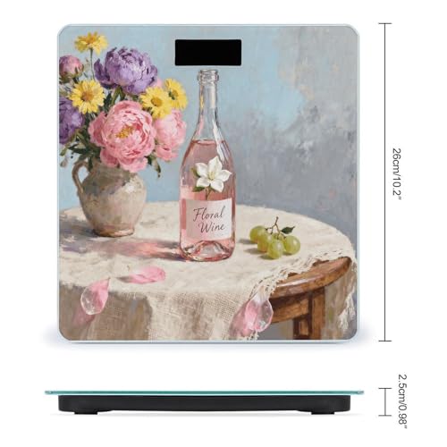 Báscula de Baño Digital Floral Wine Precisa y Estable miniatura 2