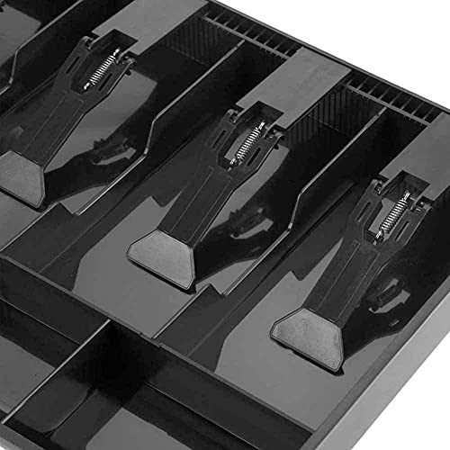 Image of Crevizon Cash & Coin Trey Metal Cash Drawer organizer tray5 Bills 4 Coins for Petty Cash Money Storage Box -Black