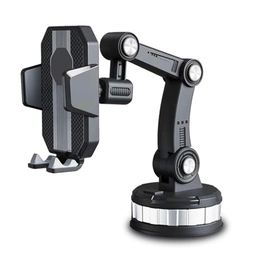 Image of Car Phone Holder Mount for Dashboard, Windshield & Car Window - 360 Adjustable Long Arm Mobile Holder with Strong Suction Base, One-Touch Lock Clamp for Smartphones